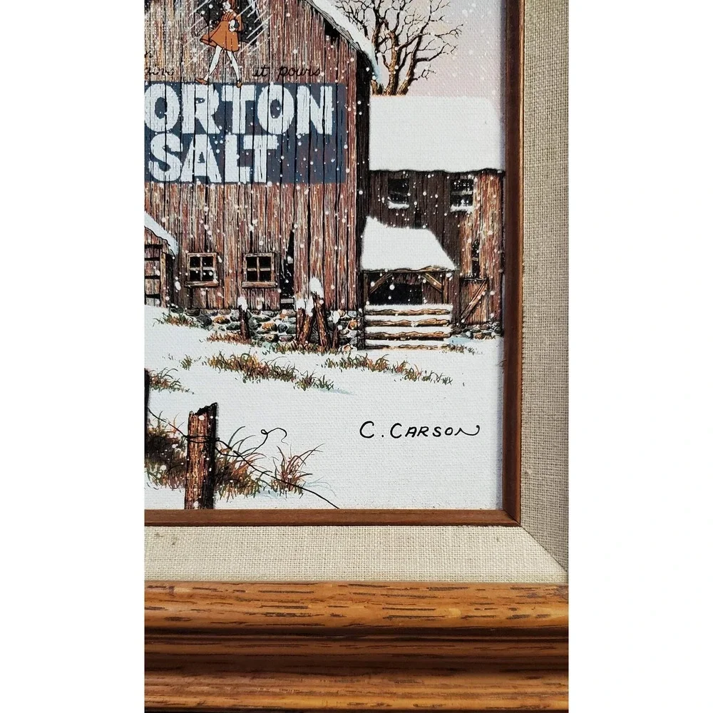 Vintage C. Carson Morton Salt painting on canvas, framed and in excellent 15x12 - Picture 3 of 6